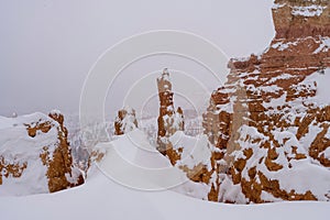 Scenic view of Bryce Canyon National Park in winter