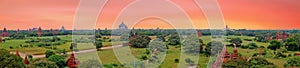 Scenic view of buddhist temples in Bagan , Myanmar