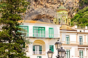 Scenic view of the buildings in the Positano city, Amalfi coastline, Cinque Terre Italy