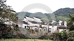 Scenic view of buildings situated near a few trees: Hongcun, China