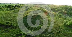 Scenic view of the burial mounds of Mamay Mountain. Aerial view