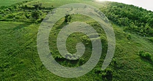 Scenic view of the burial mounds of Mamay Mountain. Aerial view