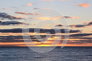 Scenic view of a calm sea during sunset in Tenerife in the Canary Islands, Spain