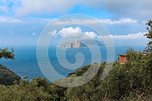 Scenic view of the Capri Island, Italy
