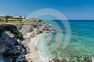 Scenic view of Caribbean Ocean at Punta Sur, Isla Mujeres