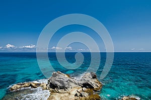 Scenic view of Caribbean Ocean at Punta Sur, Isla Mujeres