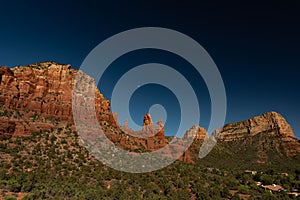 Scenic view of castle rock formation in Sedona, AZ, USA on a sunny day