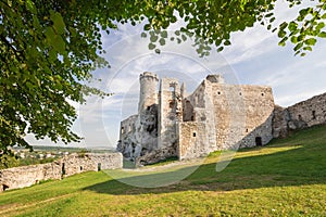 Scenic view of the castle ruins in Ogrodzieniec village. Poland