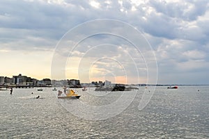 Scenic view of Cattolica seaside at sunset, Rimini, Italy photo