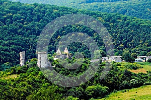 Scenic view of Chervonohorod Castle ruins Nyrkiv village, Ternopil region, Ukraine