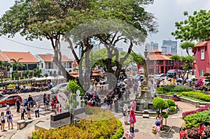 Scenic view of the Christ Church Malacca and Dutch Square