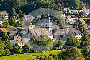 Scenic view at the church of village Brauneberg photo