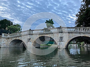 Scenic view of the Clare bridge in Cambridge. photo