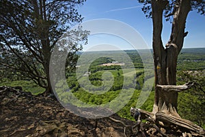 Scenic view from a cliff on Talcott Mountain in Connecticut