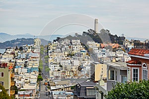 Scenic view at Coit tower in San Francisco, USA