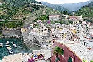 Scenic view of colorful village Vernazza, Italy