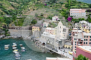 Scenic view of colorful village Vernazza, Italy