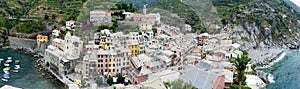 Scenic view of colorful village Vernazza, Italy