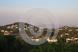 Scenic view in Corfu at sunset time