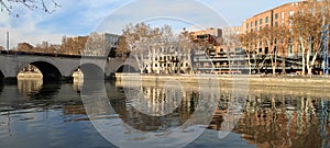 Scenic view from Dedaena park over Mtkvari river in the old part of Tbilisi, Georgia