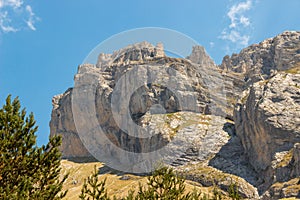 Scenic view of the Devoluy mountains on a warm summer`s day
