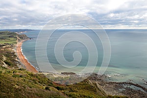 Dorset coastline around the Seatown area photo