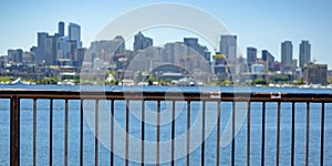 Scenic view of downtown Seattle and Union Lake