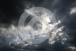 Scenic view of dramatic dark clouds