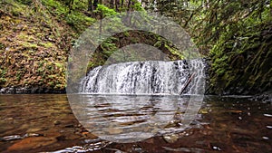 Scenic view of Dutchman Falls at Multnomah Falls trail, Oregon