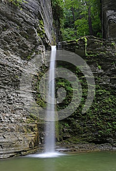 A scenic view of Eagle Cliff Falls near Watkins Glen park, New York.