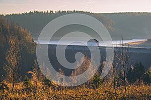 Scenic view of Eckerstausee, a lake in Harz Mountains National Park, Germany