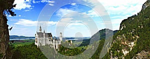 Scenic view of famous fairytale looking Neuschwanstein castle