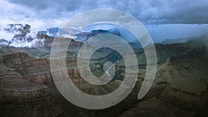 Scenic view of the famous Pima Point Grand landscape in the USA under a cloudy sky