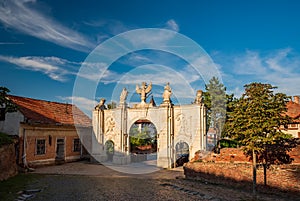 Scenic view of First Gates of Alba Carolina Citadel, Alba Iulia, Romania