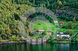 Scenic view of Flam village- Norway