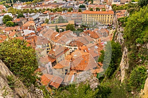 Scenic view on Foix little houses photo