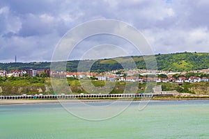 Scenic View of Folkestone town waterfront England