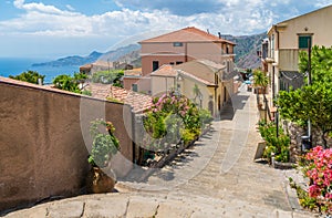 Scenic view in Forza d`AgrÃÂ², picturesque town in the Province of Messina, Sicily, southern Italy. photo