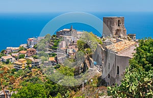Scenic view in Forza d`AgrÃÂ², picturesque town in the Province of Messina, Sicily, southern Italy. photo
