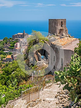 Scenic view in Forza d`AgrÃ², picturesque town in the Province of Messina, Sicily, southern Italy.