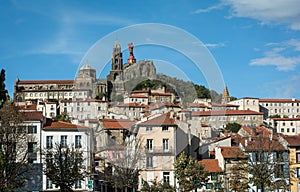 Scenic view of French town Le Puy-en-Velay