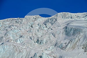 Scenic view of glacier in high mountains in Himalayas