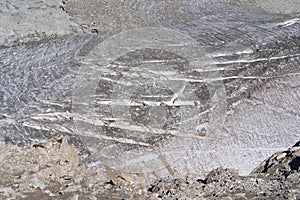 Scenic view of glaciers with crevasses seen from Sommeiller peak photo