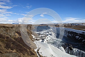 A scenic view of the Golden Waterfall