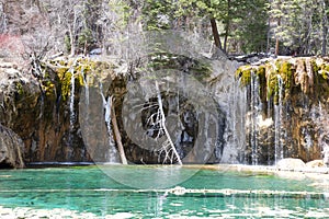 Scenic view of the Hanging Lake in the U.S. State of Colorado