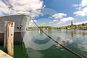 Scenic view of the harbour and waterfront in Flensburg, Germany