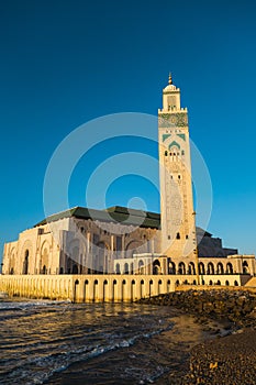 scenic view of Hassan ii mosque in front of the sea - Casablanca, Morocco