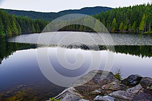 Scenic view of Heart Lake in Ladysmith, Vancouver Island, British Columbia, Canada