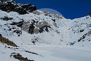 Scenic view of high mountains in Himalayas