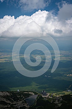 View from Tatra mountains over northern Slovakia